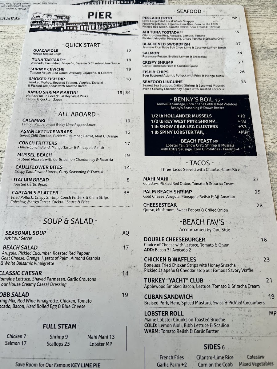 Benny's On The Beach - Pier Menu - Image 5